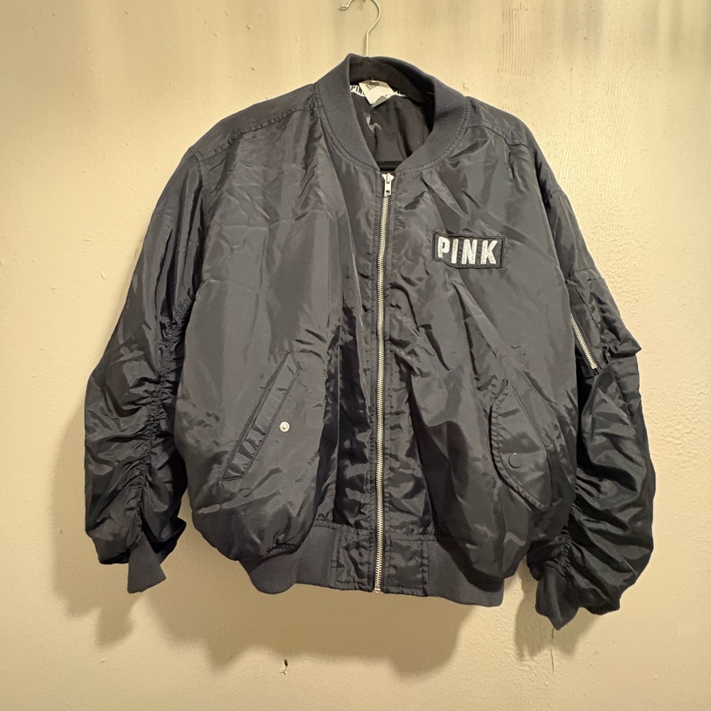PINK Victoria's Secret Charcoal Bomber Jacket
